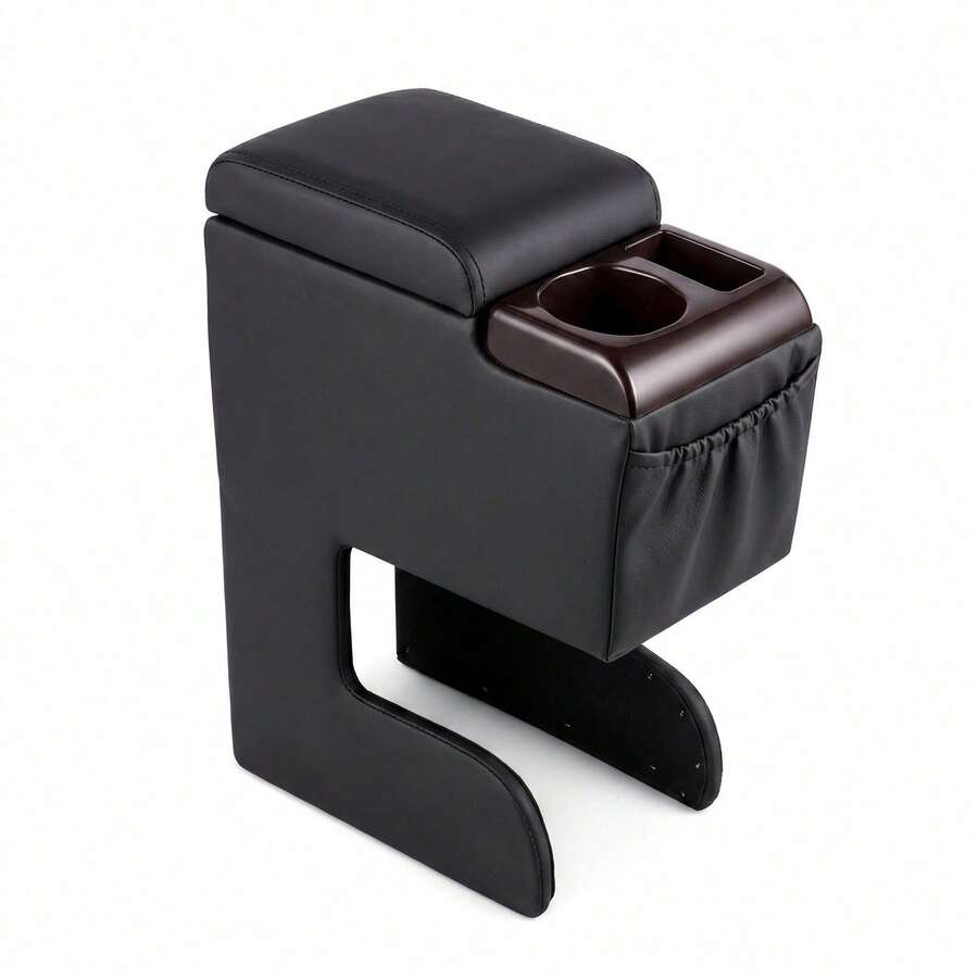 Vehicle Console Storage Case With Cup Position, Stylish Car Inner Space Arrangement Piece - Black - View 1