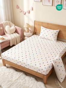 1PC Fitted Sheet Only, Fitted Sheet, Mattress Protector, Bed Cover, Bed Sheet, Wrinkle Free, Breathable And Comfy, For All Size Bed, For School Bedding Dorm, Bedroom Decor, Bedding, Pillow And Pillowcase Not Included, Machine Washable, Oeko-Tex - Multicolor - View 7