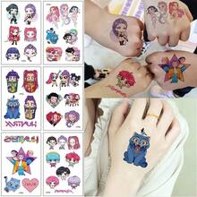 100 Sheets/5 Packs Of Tattoo Stickers, Cartoon Witch Hunter Group Stickers, Korean High-End Color Cartoon Animation Graffiti Creative Stickers ,Tattoos Temporary Tattoos(Styles Sent Randomly) - Multicolor - View 2