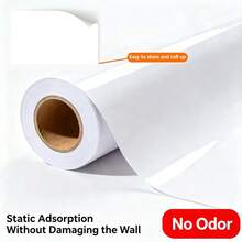 1 Roll Reusable Whiteboard Sticker, Glue-Free Static Cling, Writable & Erasable Without Residue, Portable & Convenient For Home/Office/Dorm Wall Decor - White 1pc - View 10