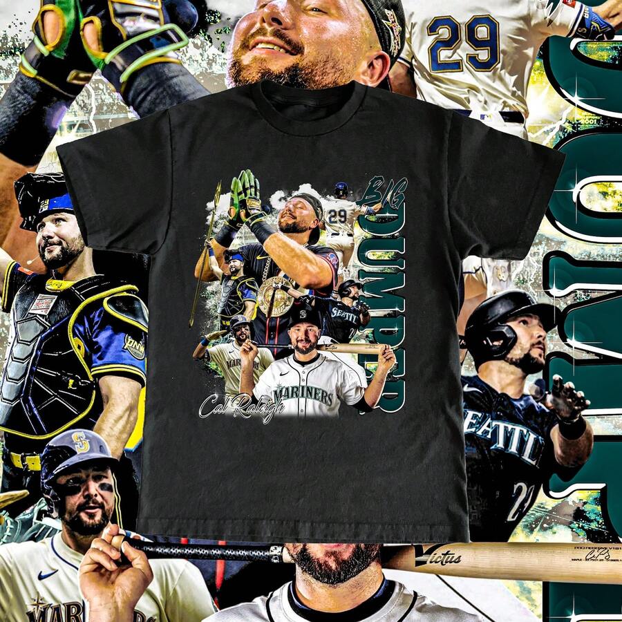 Custom Design Cal Raleigh Big Dumper Tee - High Quality T Shirt Baseball Fan Seattle City - Black - View 1