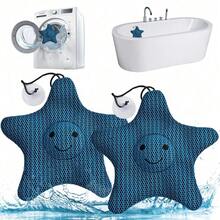 Zwei sternförmige Saugkugeln und Schwämme mit 3D-Wabenstruktur | Wiederverwendbarer Schmutzabsorber, geeignet für Whirlpools, Spas, Schwimmbäder und schwimmende Ölfilter, um das Wasser klar zu halten. - A - Übersicht 1