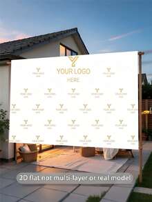 1 pieza Diseño de logotipo personalizado con fondo, adecuado para eventos empresariales, festivales, pancartas y accesorios personalizados, material de vinilo portátil y colorido - Blanco - Ver 5