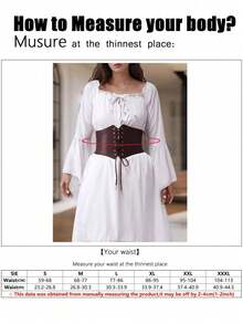 1pc Women's Renaissance Style Coffee Brown Court Style Sexy Transparent Lace Waist Cincher, Suitable For Halloween Night Party Or Daily Outfit Matching - Brown - View 6