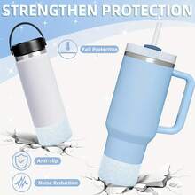 Silicone Cup Sleeves, Suitable For All Cups With A Bottom Diameter Of 7.5 Cm, Including Adventure , IceFlow Flip 12 Oz And 24 Oz Tumblers, Etc. This Cup Sleeve Protector Is Suitable For Daily Life, Travel, Family Gatherings, Parties And Other Occasions, Waterproof, Anti-Drop, And Anti-Scratch - Multicolor - View 6