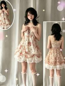 Retro Cute Lolita Dress Women Japanese Sweet Lace Bow Ruffle Cake Dresses Harajuku Y2k Slim Bandage Summer 2026 Kawaii Elegant Party Wear - 4433 黑色 - 查看 7