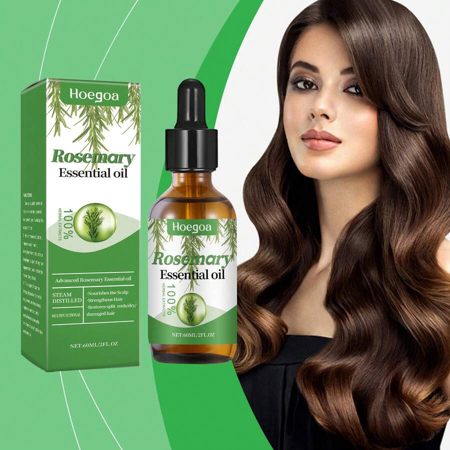 Aceite capilar de romero para el cuidado del cuero cabelludo: tratamiento fortalecedor para nutrir las raíces del cabello y reducir la rotura, añade brillo y suavidad - 1 - Ver 1
