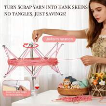 SPEENSUN Yarn, Adjustable Angle/Height Yarn Turn Loose Yarn Into Tidy Skeins, Easy To Install And Foldable, Perfectly Paired With Yarn Winder, With Storage Bag And Packaging Box - Pink Plastic - View 4