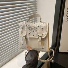 Bolso de mano moderno y versátil para mujer, estilo casual elegante con un toque de alta gama, bolso de hombro estiloso ideal para ir de compras, mochila pequeña con estampado de lazo estilo universitario para mujer, nueva mochila de viaje casual y elegante, versión coreana de moda para el verano de 2026. - Rosa sin colgante - Ver 6