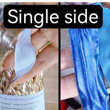 1pc Metallic Shiny Ribbon, Faux Leather Soft Handmade Weaving Material, High-End Bag Making Supplies - Navy Blue - View 2