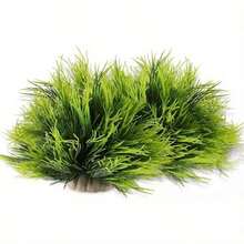 2pcs Artificial Aquarium Plants - Fresh Green Plastic Aquarium Decor, Assorted Sizes, PVC Material, Ideal For Aquatic Pet Lovers, Fish Tank Accessories - Happy Aquarium - View 8