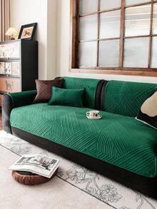 1 buah Sarung Sofa Ultrasonik Warna Polos, Ramah Hewan Peliharaan, Tahan Lama, Cocok untuk Semua Musim, Pelindung Furnitur Dekorasi Liburan, Cocok untuk Sandaran Tangan dan Sandaran Punggung Sofa 1/2/3/4 Dudukan - Hijau - View 5