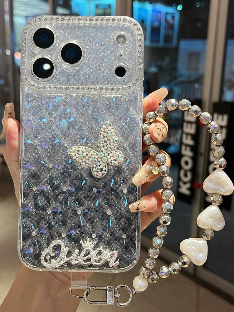 Ốp lưng điện thoại đính đá họa tiết da báo, dây đeo, tương thích với iPhone 17/16/15/14/13/12/11, vỏ bảo vệ cho Apple. - Nhiều màu - Xem 24