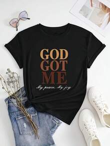 VivaGlam-Camiseta con estampado de "God Happy" - Negro - Ver 3