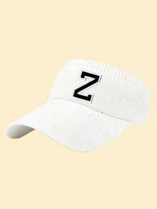 1件中性 A-Z 字母刺繡運動遮陽帽，男士極簡透氣防曬帽，輕量多用途，適合日常使用、戶外旅行、健行、海灘度假、運動、夏季，送給家人和朋友的完美禮物 - 白色 - 查看 35