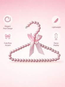 Children's Pearl Hanger, Small Pearl Bow Hanger, Elegant Standard Hanger, Suitable For Children, Babies, Pet Dogs (White), Valentine's Day Heart - Pink - View 6