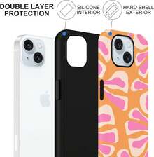 iPhone15 Handyhülle, ,, Sommer-Blumenmuster-Design, geeignet für Mädchen, Schutzhülle, doppelschichtige stoßfeste weiche Silikon-TPU-Hülle, 04 - Weiß 1 - Übersicht 3