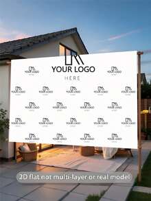 1 pieza Fondo de diseño de logotipo personalizado, adecuado para eventos empresariales, festivales, accesorios de pancarta personalizados, material de vinilo portátil de colores, para familia, telón de fondo de repetición, decoraciones de fiesta, boda - Sección B - Ver 5