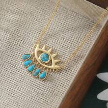 Classic Turkish Evil Eye Pendant Necklace For Women Men Vintage Lucky Blue Eyes Tassel Neck Chain Choker Jewelry - Colorful - View 2