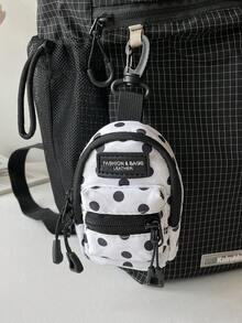 Bolsa colgante mini con estilo japonés minimalista y lunares, bolsa pequeña portátil y ligera, versátil para guardar llaves y auriculares - Multicolor - Ver 2