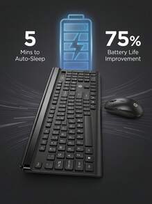 HP Ultra-Thin Wireless Keyboard And Mouse Set, Mini And Portable, Power-Saving With Automatic Sleep Mode, Silent Ultra-Thin Keyboard, Suitable For Laptops, Desktops, Office And Home Use. - View 2