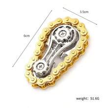 Cool Gear - 金屬自行車鏈條齒輪方塊 | 青少年與成人的壓力緩解玩具 | 桌面玩具與機械藝術收藏品 - 彩色 - 查看 3
