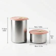 304 Stainless Steel Food Container, Stackable Refrigerator Sealed Fresh-Keeping Box, Fruit And Vegetable Meat Storage Box With Lid, Large Capacity Food Preservation Box, Suitable For Kitchen Food Storage And Organization - Multicolor - View 25