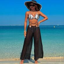 New 2026 Swimsuits For Adult Women, Three-Piece Hot Spring Bathing Suit, Bikini Bathing Suit. - 黑點+黑套裝 - 查看 1