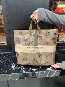 50个加厚塑料礼品袋，服装包装袋，大容量花卉图案袋，母亲节派对礼品袋，节日、婚礼、购物袋、生日礼品袋、派对回礼袋 - 彩色 - 查看 11