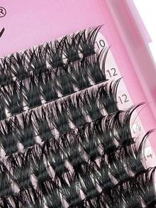 624 piezas Juego de extensión de pestañas D-Curl de alta capacidad para principiantes, incluye pestañas individuales de larga duración en estilos mixtos para crear pestañas cautivadoras en casa, adecuado para cosplay, bodas, galas y maquillaje de escenario - D - Ver 4