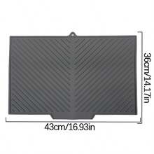 Non-Slip Silicone Kitchen Mat With Drainage Groove, Can Be Used As Sink Countertop Draining Mat, Quick Drying Pot And Pan Holder, Heavy Duty Countertop Protector - Multicolor - View 11