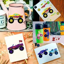 6pcs Monster Truck Expression Stickers, Truck Stickers, Custom Racing Decals, Waterproof Stickers, Suitable For Water Bottles, Laptops, Phone Cases, Journals, Scrapbooks, Planners And Party Favors - Multicolor - View 3