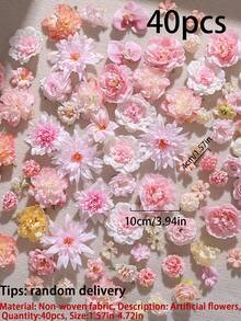 Bộ 40 bông hoa giả màu hồng - Hoa sống động như thật, dùng để tự làm phụ kiện đội đầu, vòng hoa, hoa trang trí đám cưới. Thích hợp làm vòng hoa, trang trí tiệc sinh nhật và ngày lễ, hoa cài áo cô dâu, trang trí nhà cửa và cửa hàng hoa, điểm nhấn sân vườn, trang trí Ngày của Mẹ, sử dụng quanh năm. - Dòng màu hồng - Xem 10