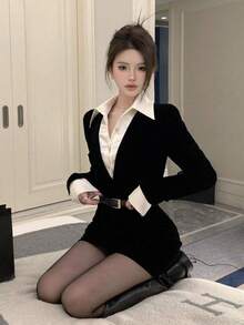 Women Midi Dresses - Black - View 3