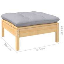 8-tlg. Garten-Lounge-Set mit Grauen Kissen Kiefer Massivholz - C - Übersicht 7
