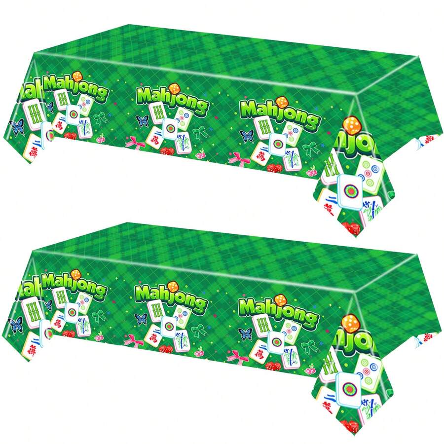 1/3PCS Mahjong Disposable Plastic Tablecloth 54" X 108" Green Class Of Mahjong Party Table Cloths Disposable For Mahjongs Birthdays Party Supplies Decorations Tables Graduation Party Indoor Or Outdoor - Mahjong Tablecloth - View 1