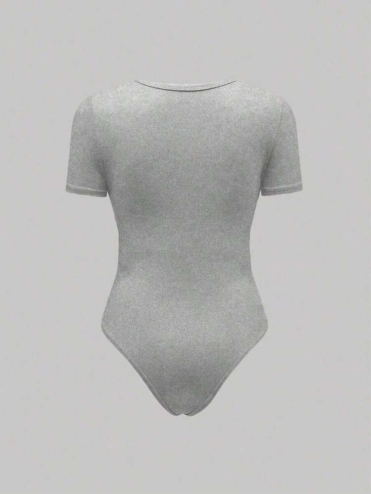 Conjunto de 3 bodys de verano para mujer, camiseta de manga corta de cuello redondo y unicolor - Multicolor 2 - Añade 8