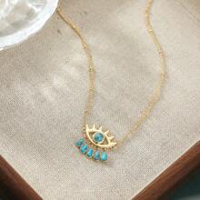 Classic Turkish Evil Eye Pendant Necklace For Women Men Vintage Lucky Blue Eyes Tassel Neck Chain Choker Jewelry - Colorful - View 3