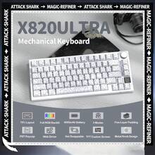 ATTACK SHARK Teclado mecánico X820Ultra con 75% de junta tórica intercambiable, pantalla TFT inteligente, modo inalámbrico triple, retroiluminación RGB, teclas PBT, interruptor de regalo y interruptor de tiburón - Ver 1