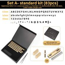 WUTA Brass Stamping Tools Flexible Letters Numbers Alphabets Characters Molds Leather Jewelry Metal Stamping Tools Hot Foil Stamping (Copper Set 83pcs) - B組符號 18件 - 查看 2