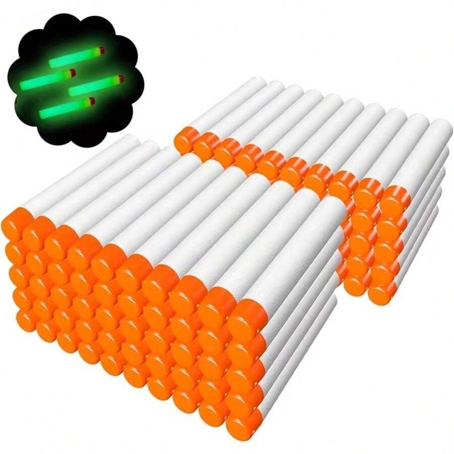 100 mũi phi tiêu thay thế cho súng N-Strike Elite Modulus phát sáng trong bóng tối - Màu trắng, quà tặng tiệc tùng