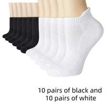 1/5/6/10/20/30 Pasang Kaos Kaki Jala Pendek Putih Pria, Bernapas dan Nyaman, Dengan Penopang Lengkungan Kaki, Cocok untuk Dipakai di Pergelangan Kaki - Putih - View 6