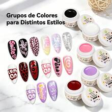 Kit Gel Poking Para Uñas Acrílicas Base Gel Poke CHERIMOYA - Multicolor - Ver 4