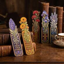 5/15pcs Vintage Floral Inspirational Bookmark Collection, Van Gogh Creative Aesthetic Bookmarks Page Markers, Stationery, Student Supplies Book Accessories Teacher Supplies School Supplies Can Be Used As Decorative Accessories Suitable For Reading Enthusiasts, Book Decoration, Cultural Creative Gifts, Reading Sharing Party Gifts, Party, Teacher's Day Gifts Birthday Gifts Bookish Things - Flower Bookmarks - View 9
