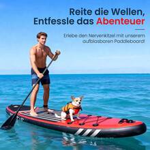 Supernic Portable Inflatable Floating Board, Complete Set With Matching Accessories - Red - View 3