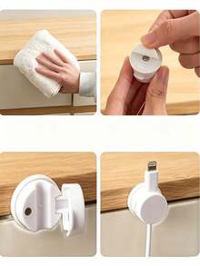 360° Rotatable Magnetic Cable Organizer, Anti-Slip Wire Fixing Clip, Desktop Phone Charging Cable Holder, Practical Home Cable Management Tool - Multicolor - View 6