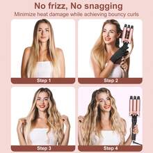 LUYAO 5-In-1 Curling Iron Set, Includes 3 Curling Irons And 5 Interchangeable Ceramic Curling Barrels, Fast Heating - Gold - View 5