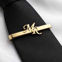 Customized Name Tie Clip, Personalized Elegant Gentleman Tie Clip, Father's Day Tie Clip, Stainless Steel Name Plate Tie Clip, Minimalist Style Accessory, Gift For Men, Valentine's Day Gift, Father's Day Gift - Multicolor - View 12