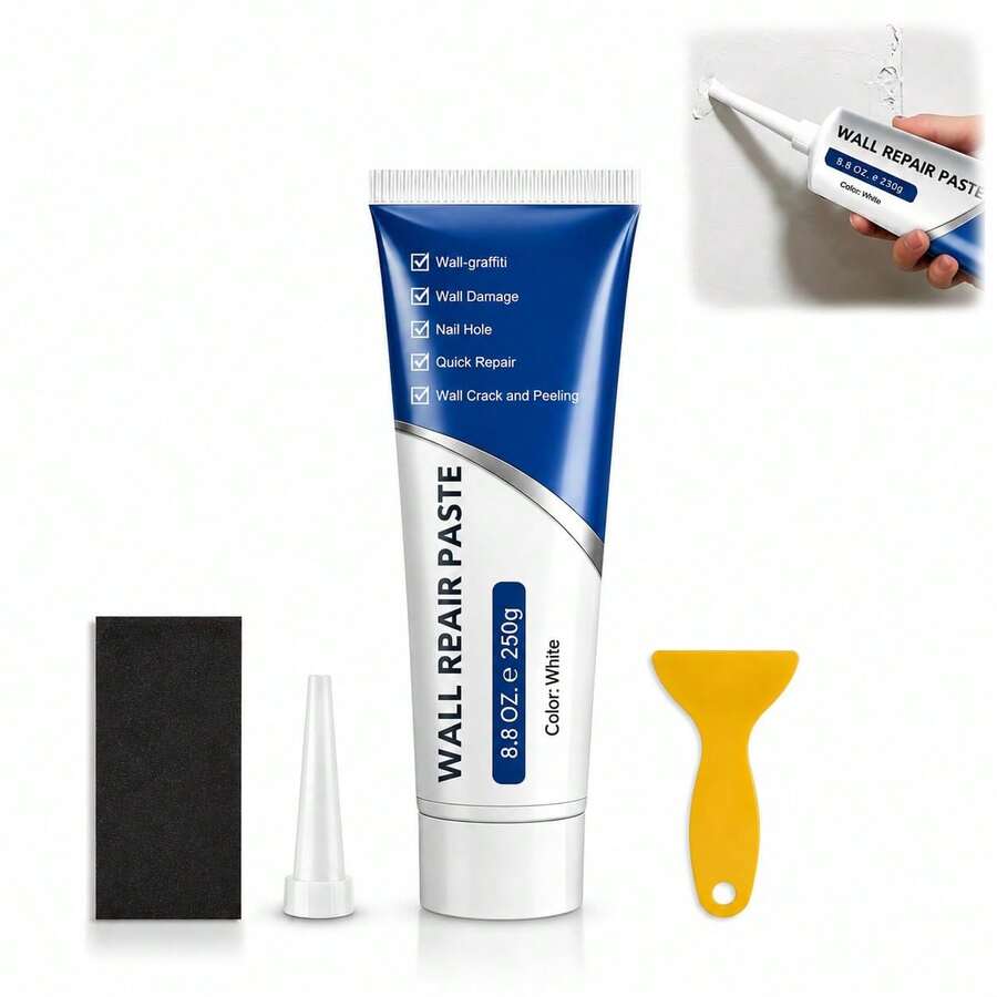 Efficient Drywall Repair Kit With Scraper, Quick-Drying Wall Mending Agent, Multi-Functional Patch Paste For Filling Holes And Cracks, Easy Drywall Repair For Nail Holes And Wall Damage (1 PCS)