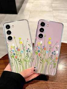 1 Piece Soft Romantic Fashion Floral Print Phone Case Compatible With Huawei Honor, Galaxy A04e/12/A13/A14/A34/A50/A52/A53/A54/S21/S22/S23/S24/S25/S25Ultra/S25FE/S26/S26 PLUS/S26 ULTRA/S26 EDGE, 6A/7A/8A, 12T/13T/15T/15T Pro - 透明 8 - 查看 2